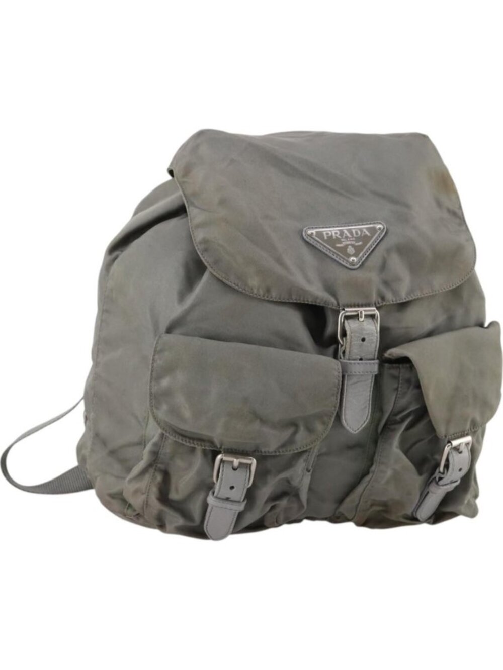 PRADA Backpack Nylon Green Silver